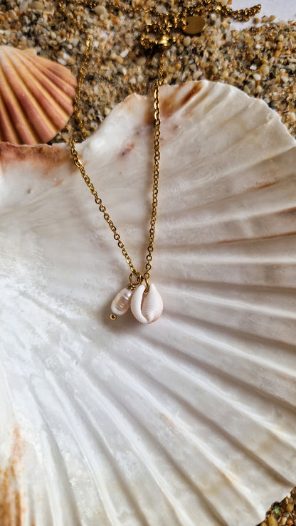 Collier Matahina - Perle d’eau douce et Grain de café