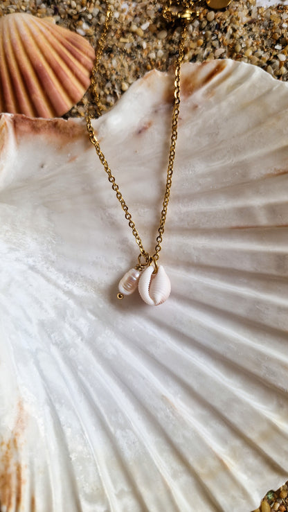 Collier Matahina - Perle d’eau douce et Grain de café