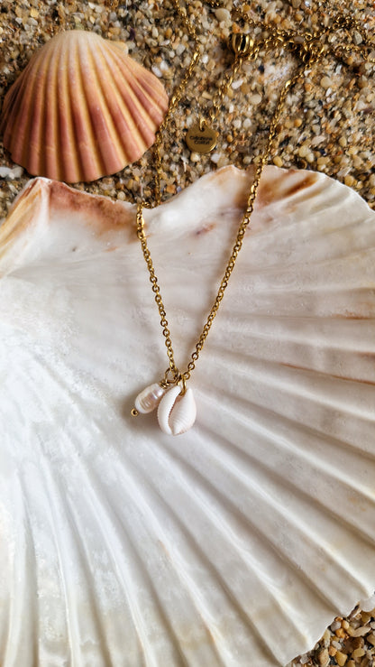Collier Matahina - Perle d’eau douce et Grain de café