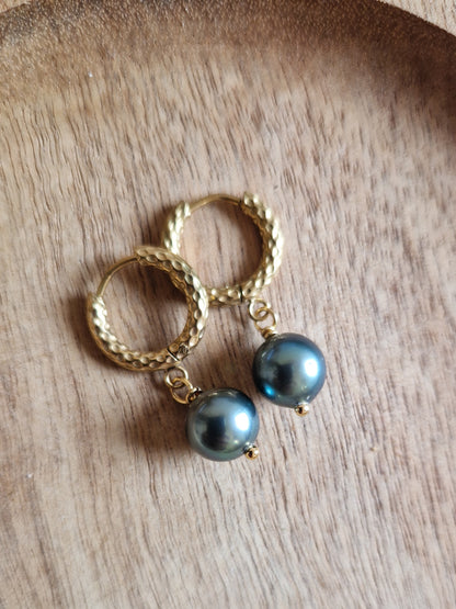 Boucles d’oreilles Poe - Perles de Tahiti - Modèle unique