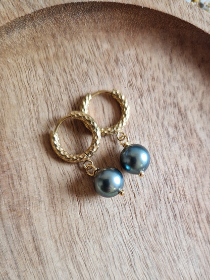 Boucles d’oreilles Poe - Perles de Tahiti - Modèle unique