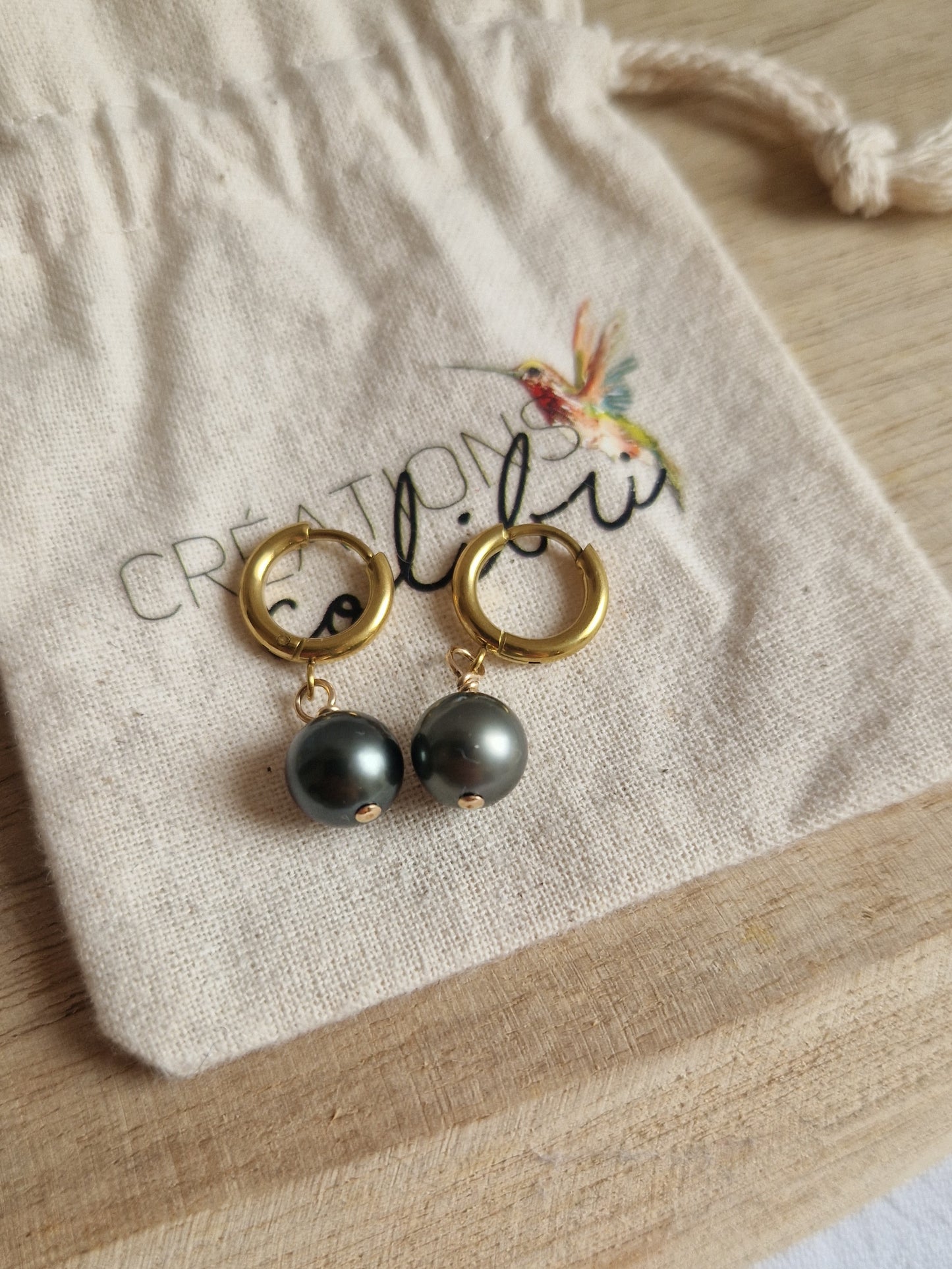 Boucles d’oreilles Poe - Perles de Tahiti - Modèle unique