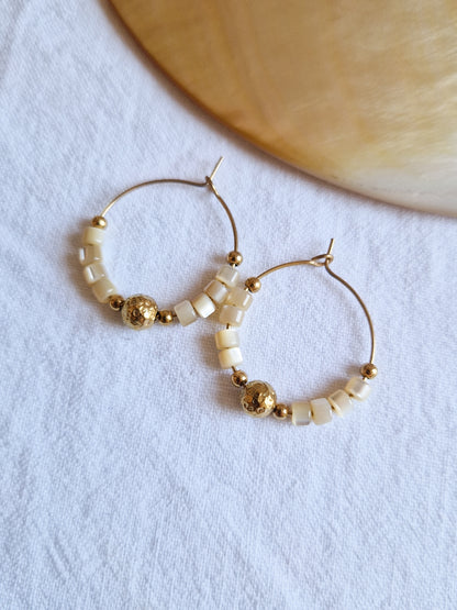 Boucles d'oreilles en Nacre