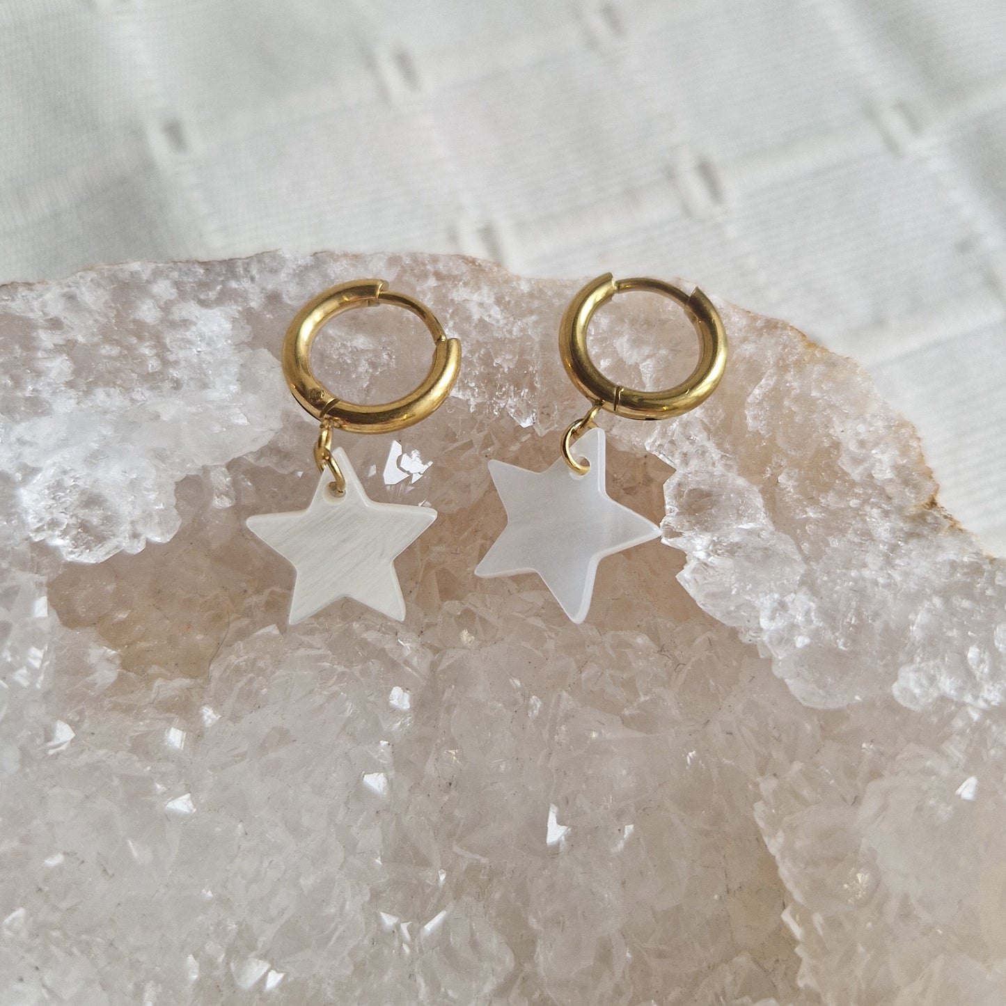 Boucles d'oreilles Etoiles en nacre