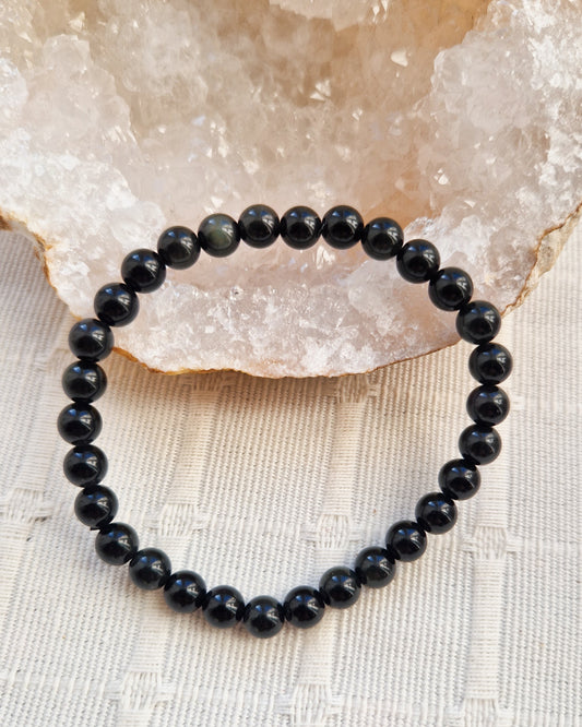 Bracelet lithothérapie- Obsidienne dorée