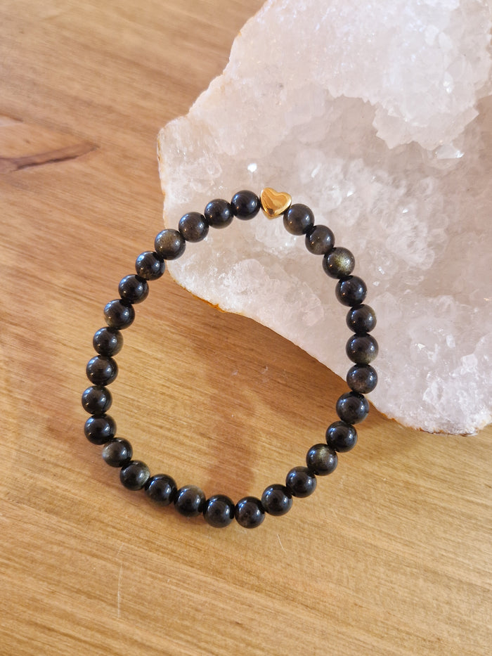 Bracelet lithothérapie - Obsidienne dorée