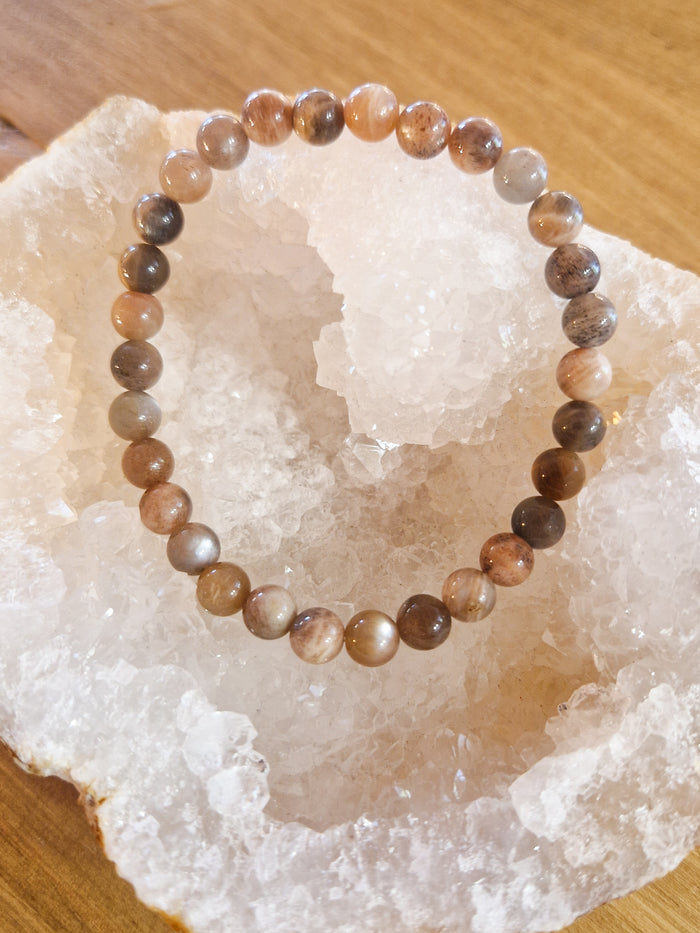 Bracelet lithothérapie - Pierre de lune noire