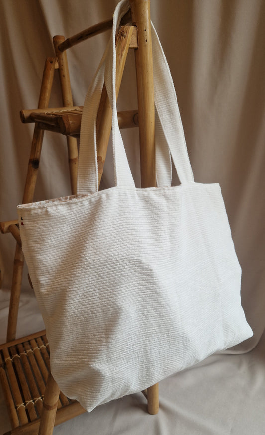 Sac velours Blanc réversible