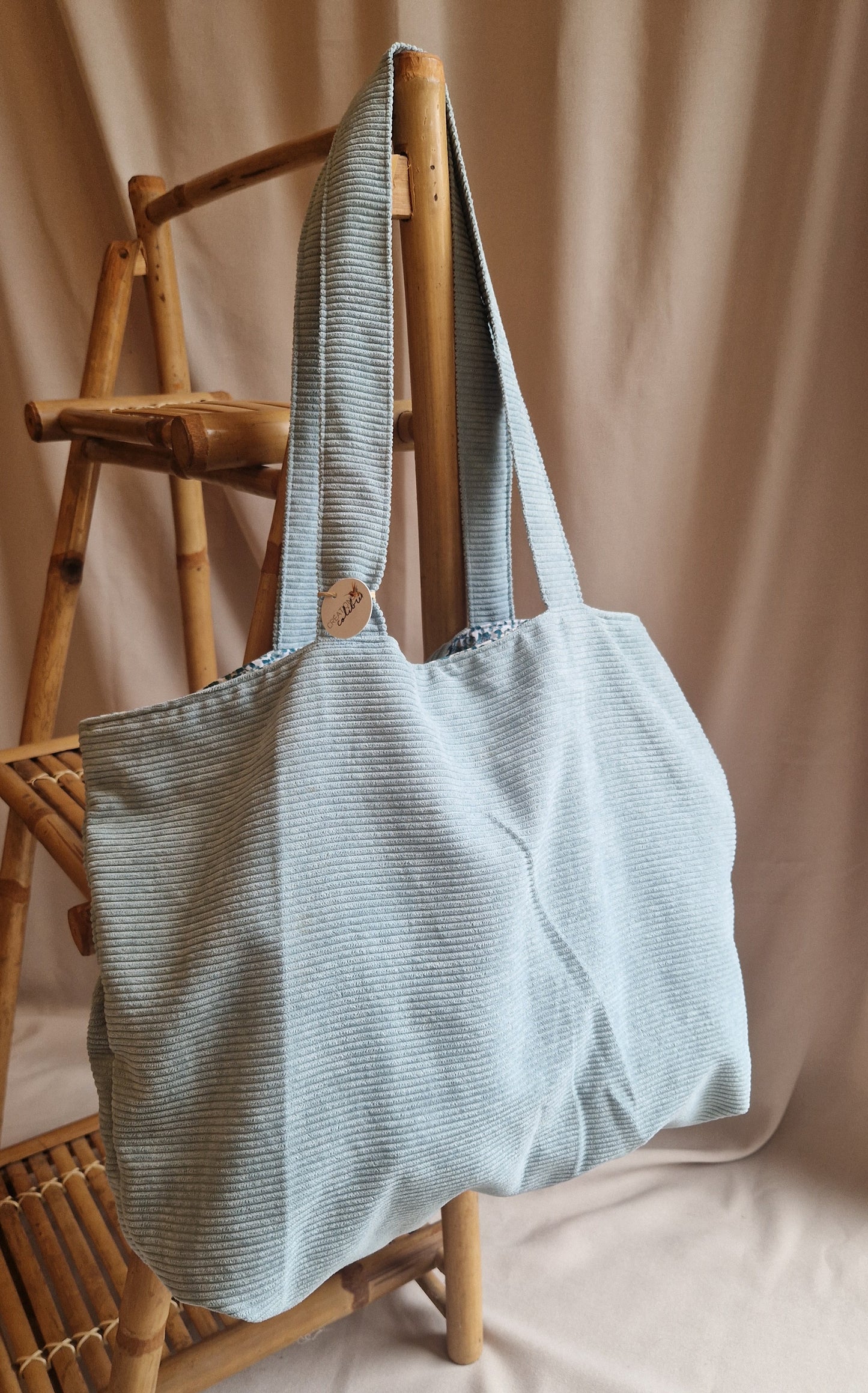 Sac velours Bleu jean