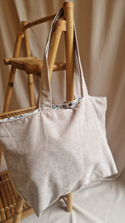 Sac velours Gris perle