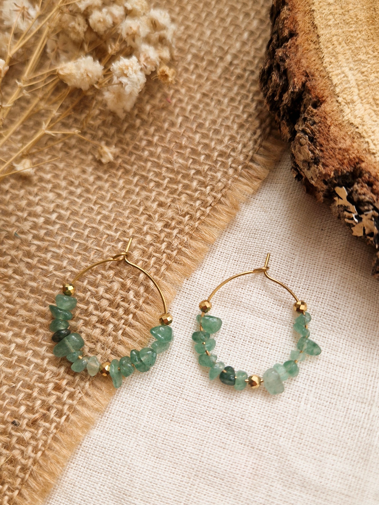 Boucles d'oreilles Eva Aventurine