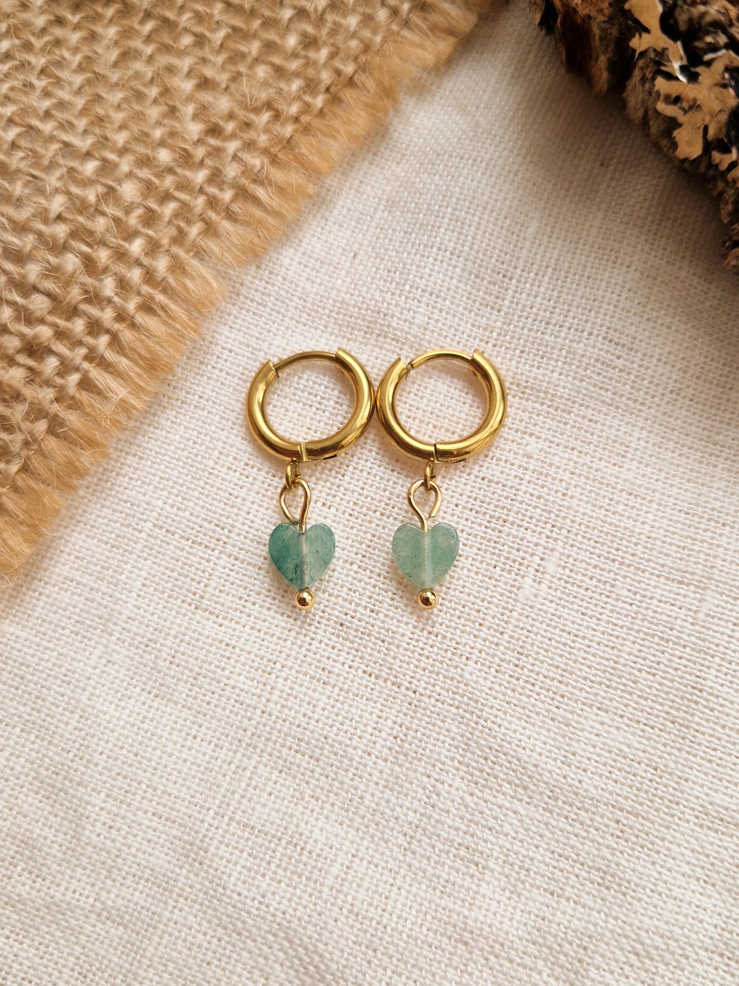 Boucles d'oreilles Coeur d'Aventurine