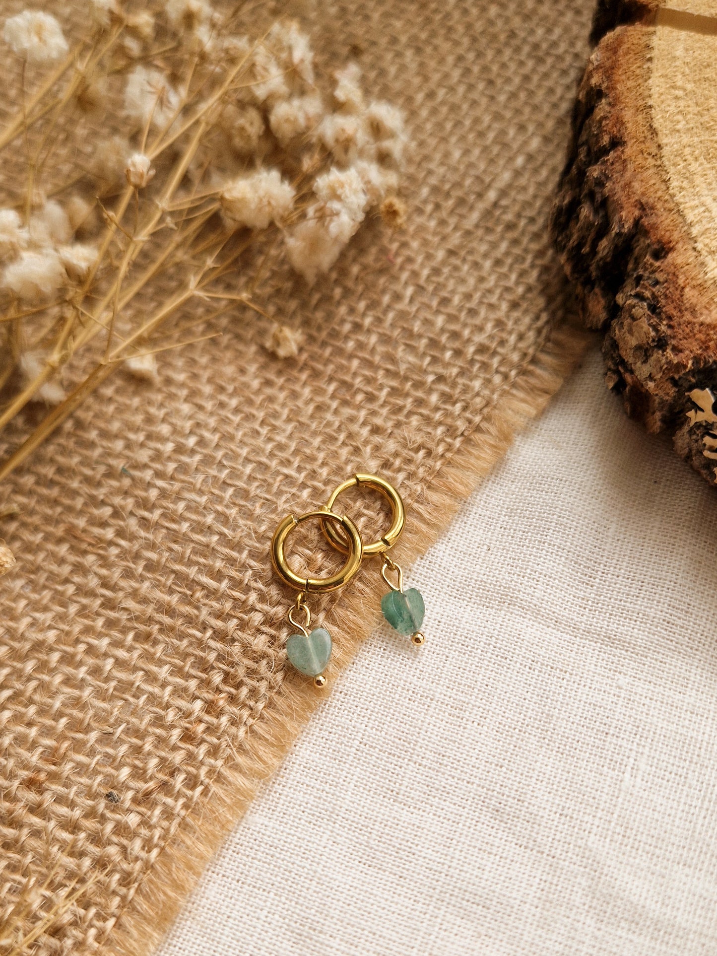 Boucles d'oreilles Coeur d'Aventurine