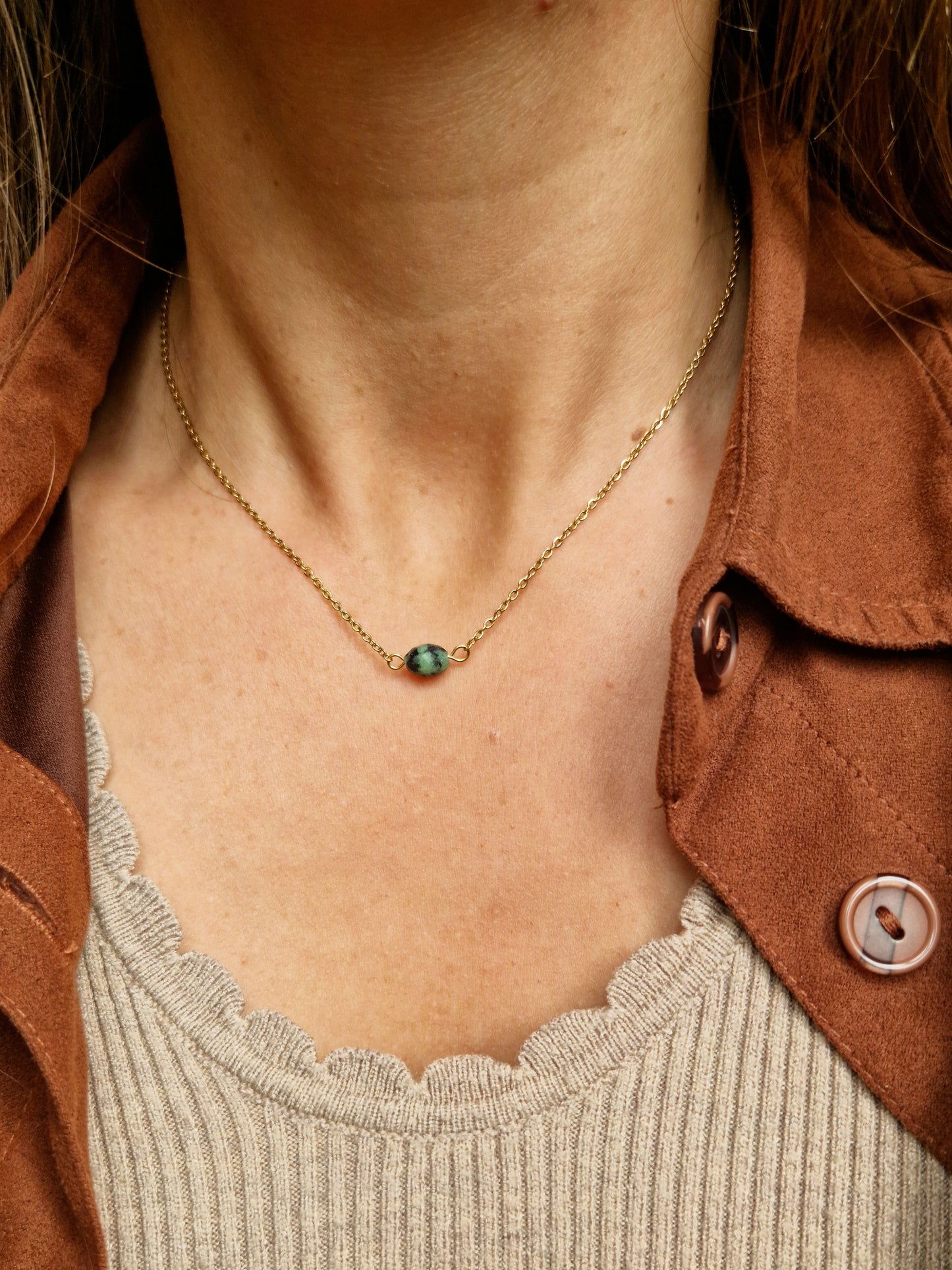 Collier Jane - Turquoise africaine