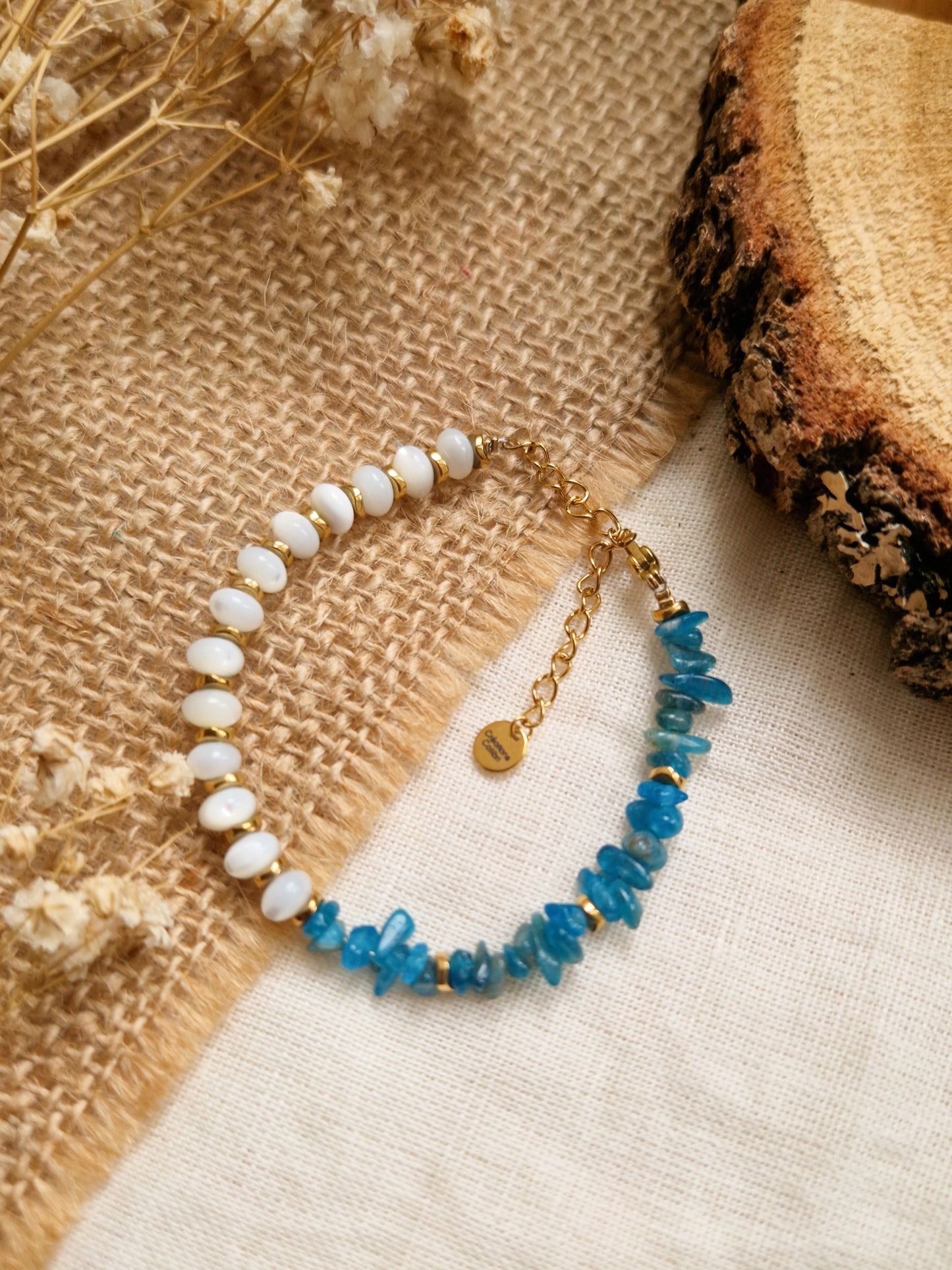 Bracelet Eva Apatite et Nacre