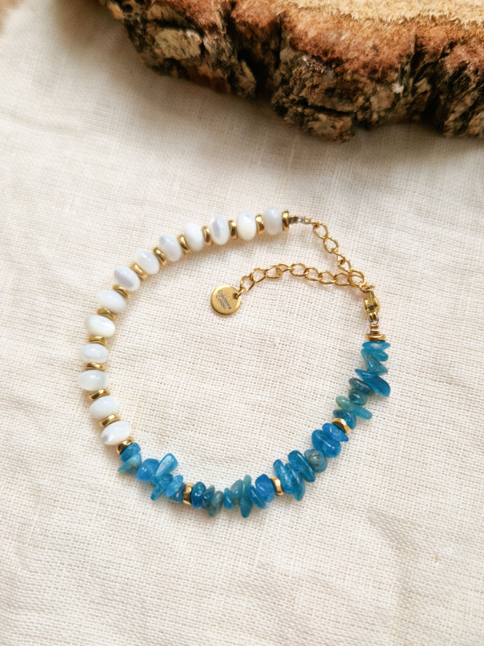 Bracelet Eva Apatite et Nacre
