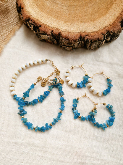 Boucles d'oreilles Eva Azurite