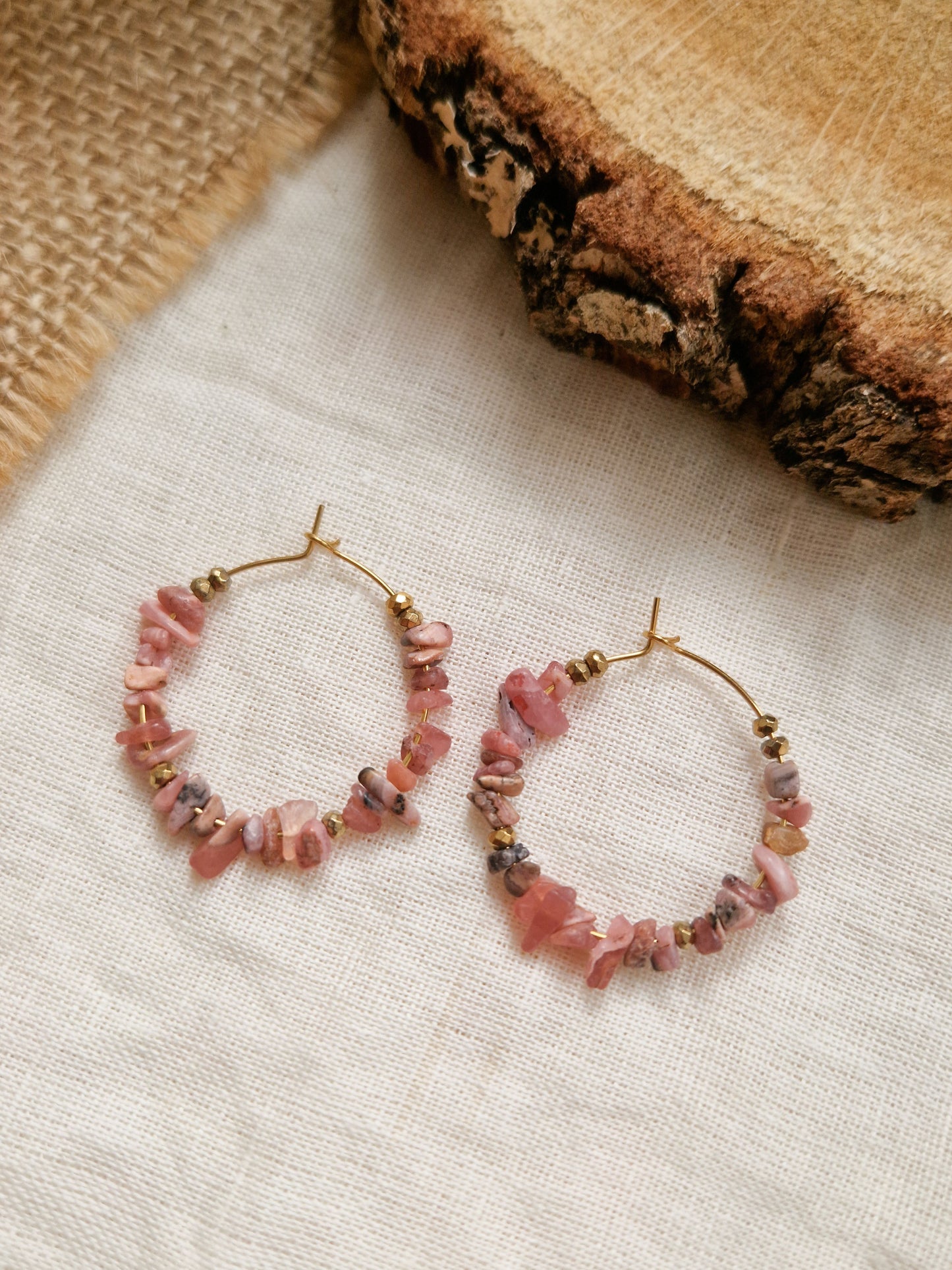 Boucles d'oreilles Eva Rhodonite