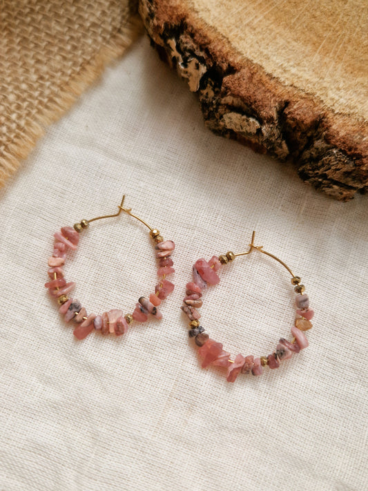 Boucles d'oreilles Eva Rhodonite
