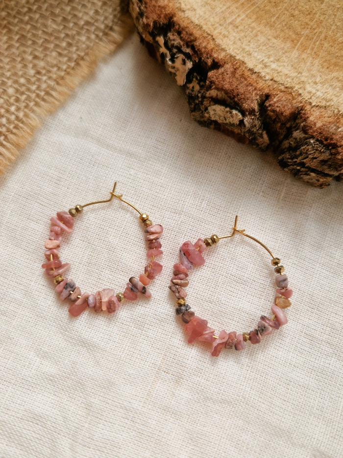 Boucles d'oreilles Eva Rhodonite