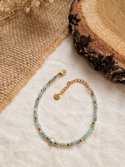 Bracelet Apatite et Perle