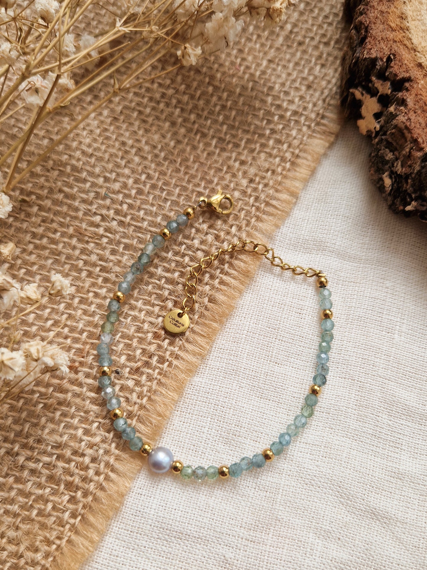 Bracelet Apatite et Perle