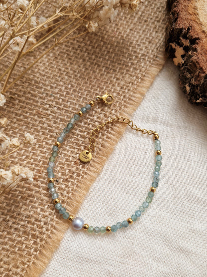 Bracelet Apatite et Perle