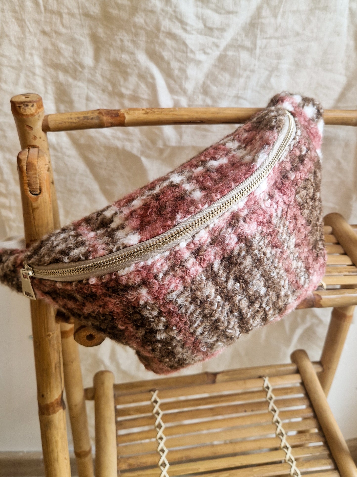 Édition limitée - Sac Banane Bouclette Tartan Taille Médium