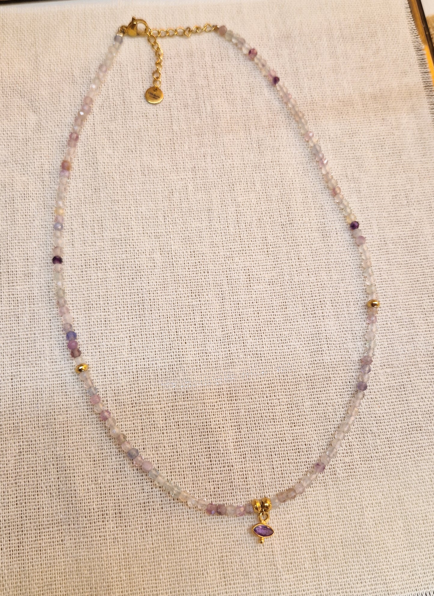 Ras de cou Fluorite et Améthyste