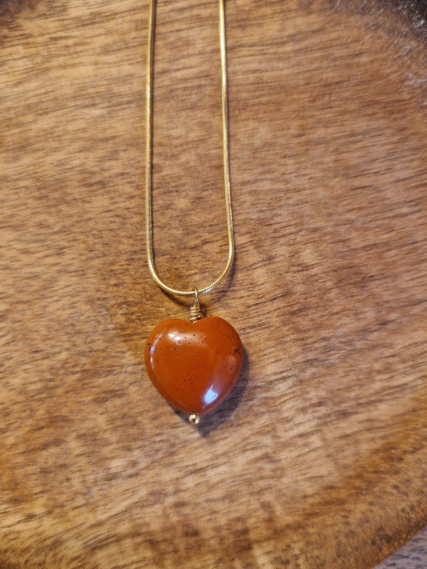 Collier Cœur de Jaspe rouge