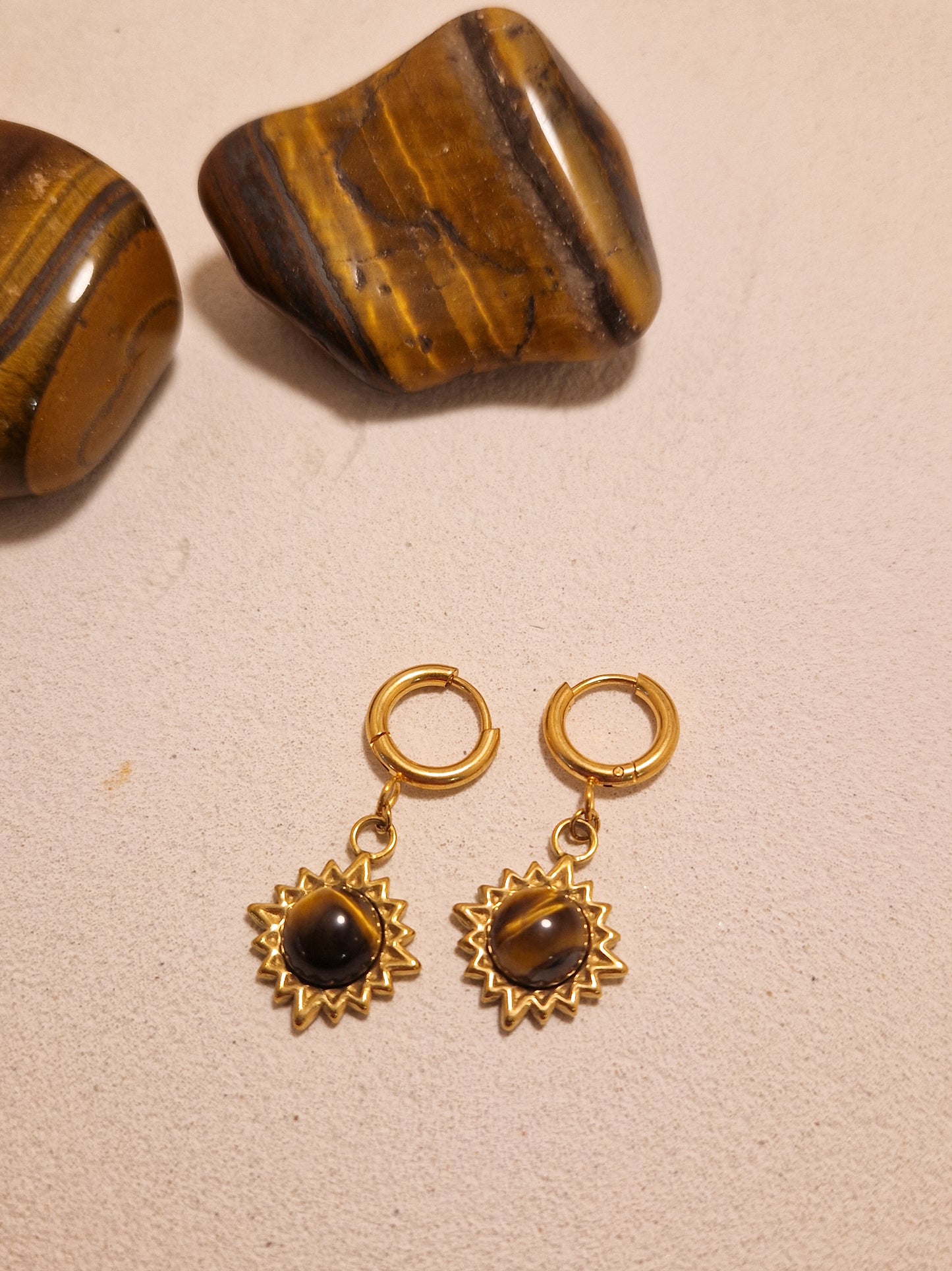 Boucles d’oreilles Ama Œil de Tigre