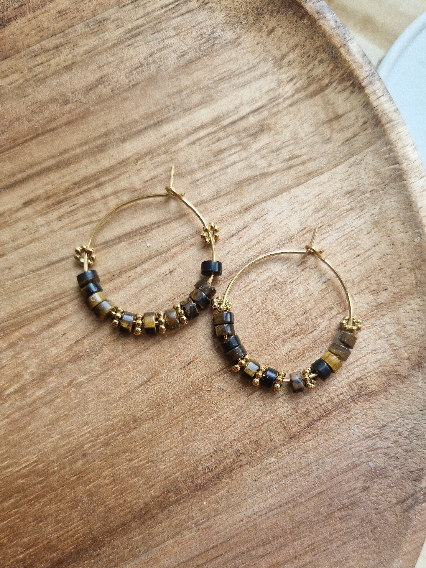 Boucles d'oreilles Colima Œil de Tigre