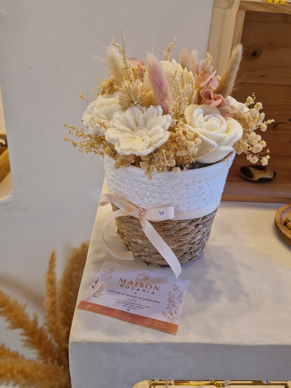 Bouquet de fondants parfumés et fleurs séchées