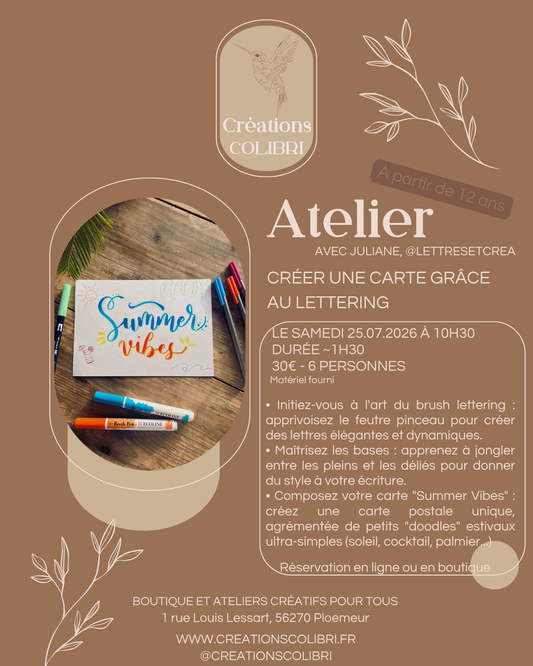Atelier Calligraphie - Créer une carte grâce au lettering - 25 juillet