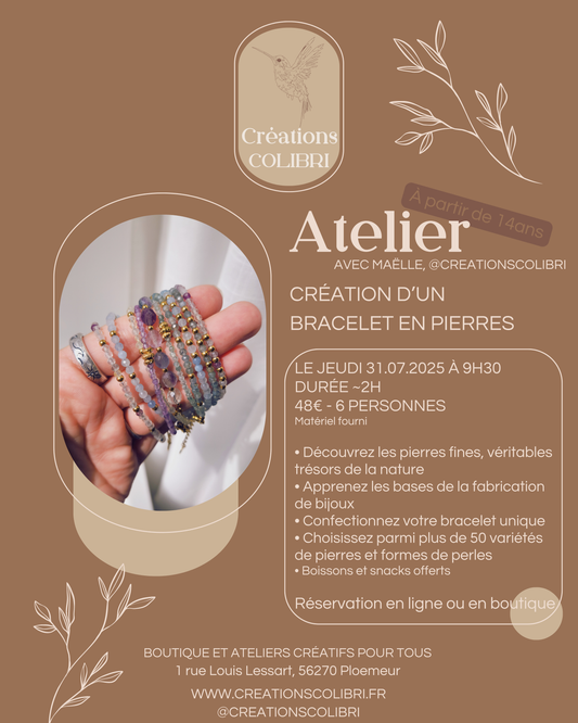 Atelier Création d’un bracelet en pierres