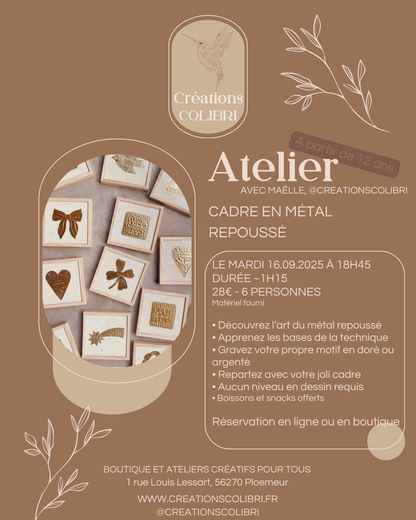 Atelier Métal à repousser - 16 septembre