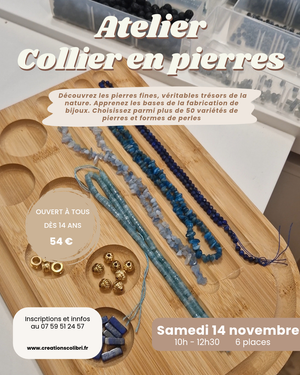 Atelier Création d’un collier en pierres - 14 novembre