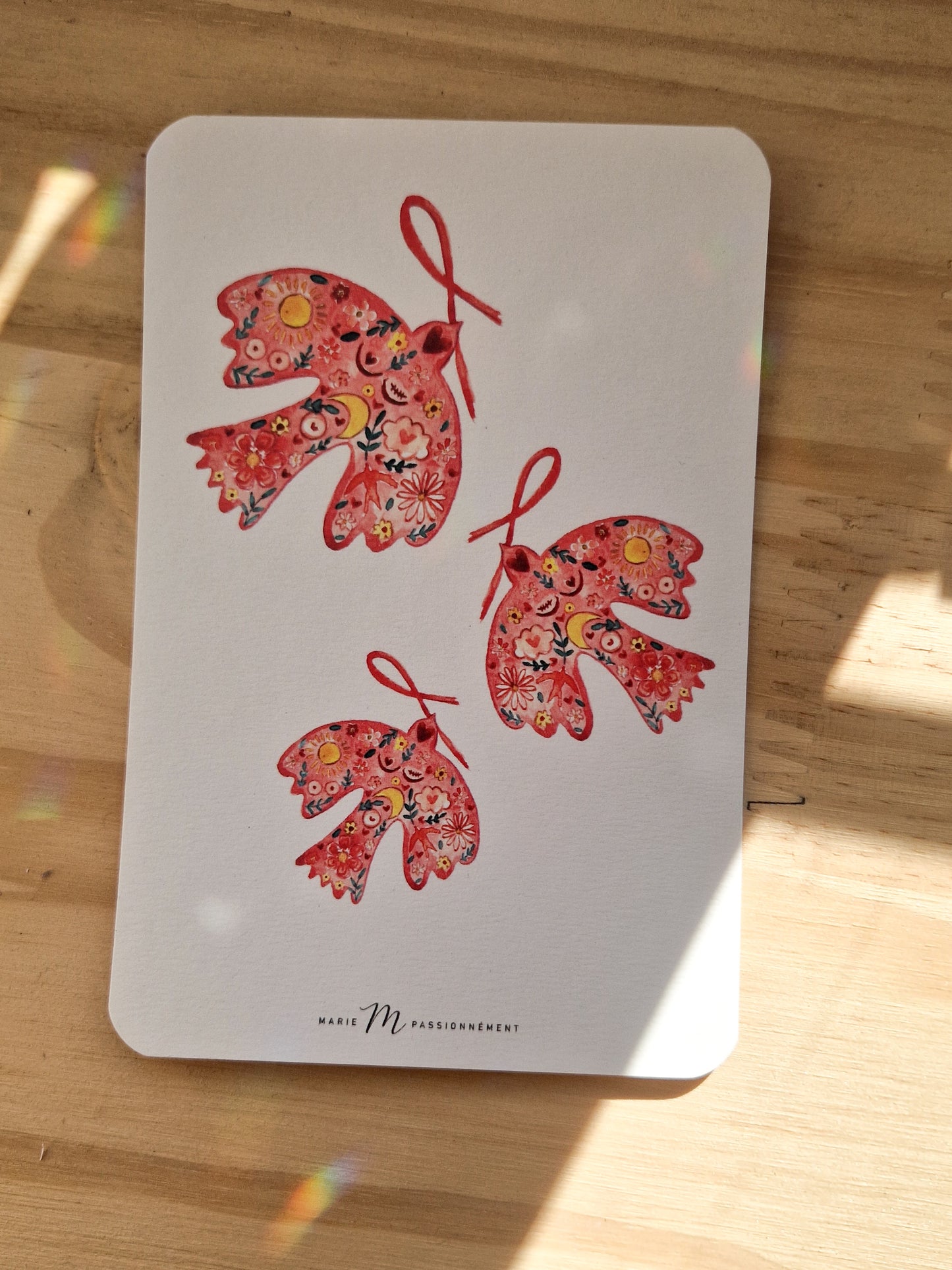 Carte postale Rubans roses