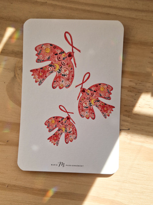 Carte postale Rubans roses