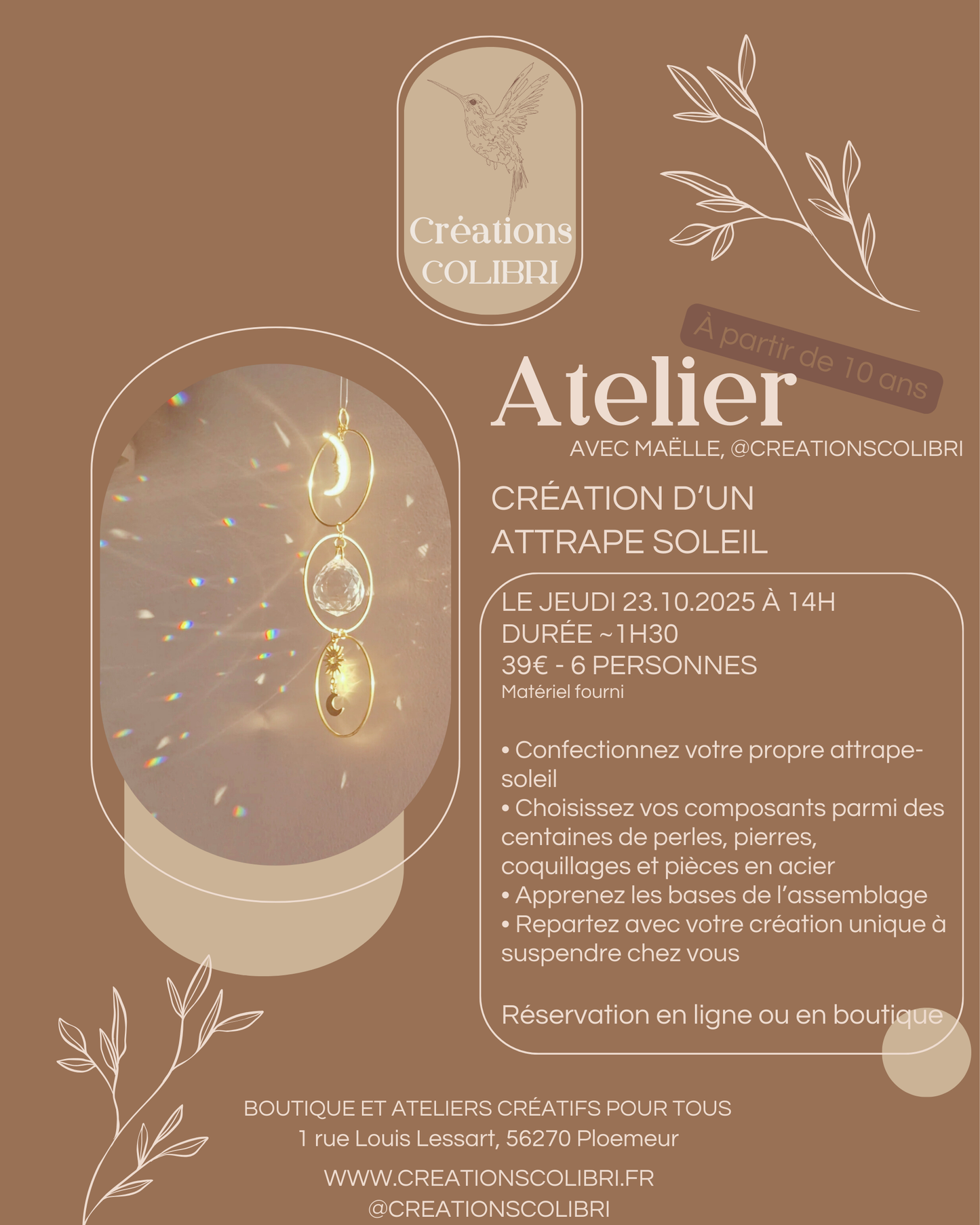 Atelier Enfants : Création d’un attrape-soleil - 23 octobre