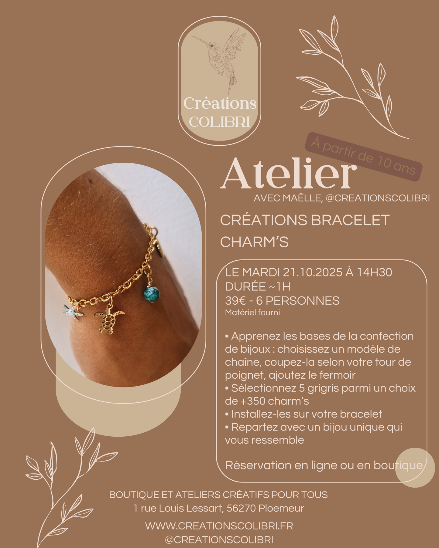 Atelier Enfants : Créations bracelet charm’s - 21 octobre