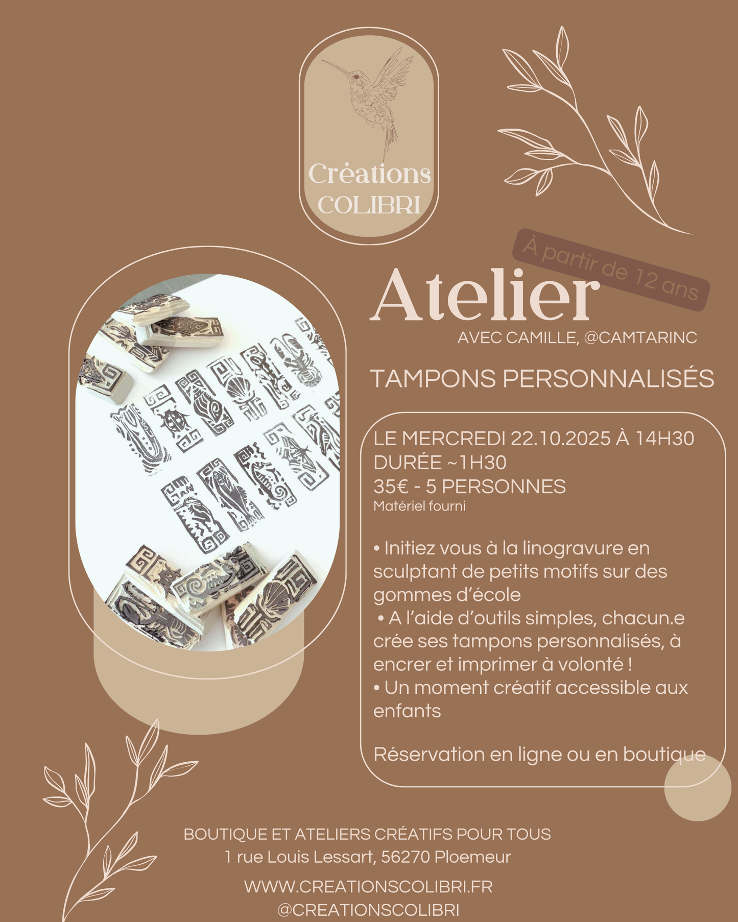Atelier Enfants : Tampons personnalisés - 22 octobre