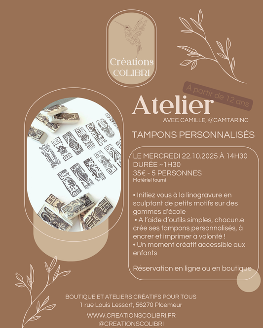 Atelier Enfants : Tampons personnalisés - 22 octobre