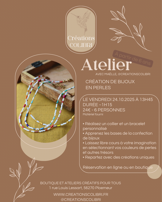 Atelier Enfants : Bijoux en perles - 24 octobre