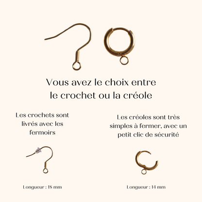 Boucles d'oreilles Ati blanc