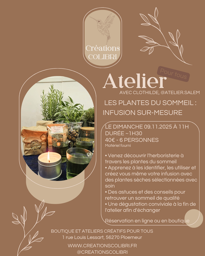Atelier Herboristerie - Les plantes du sommeil : création d'une infusion sur-mesure - 09 novembre
