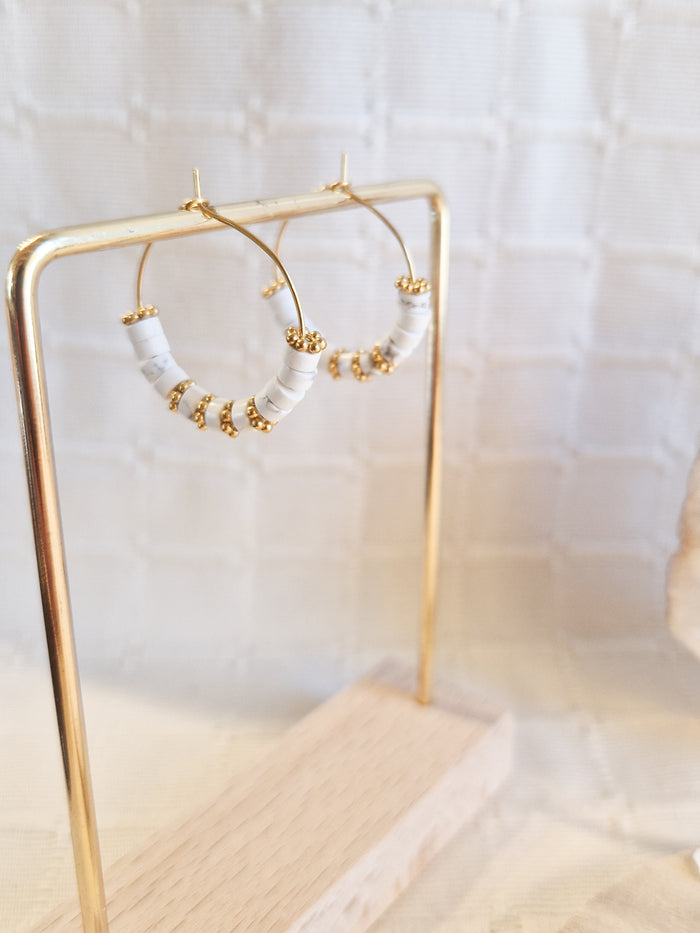 Boucles d'oreilles Colima Howlite