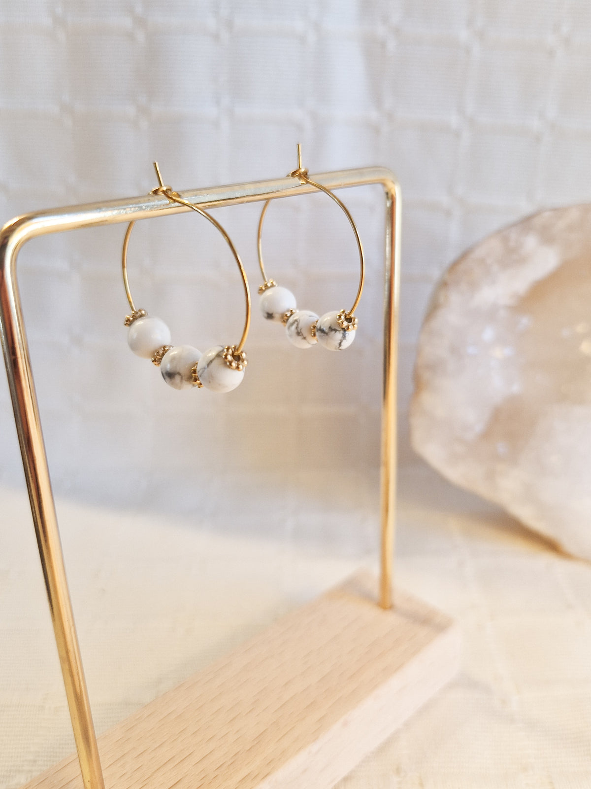 Boucles d'oreilles Eko Howlite