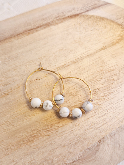 Boucles d'oreilles Eko Howlite