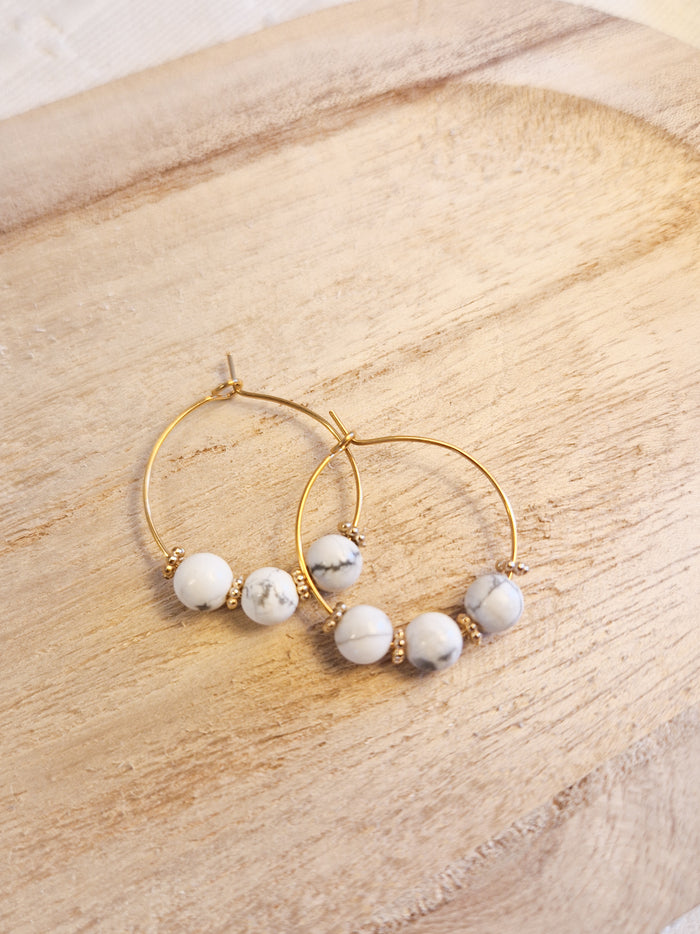 Boucles d'oreilles Eko Howlite
